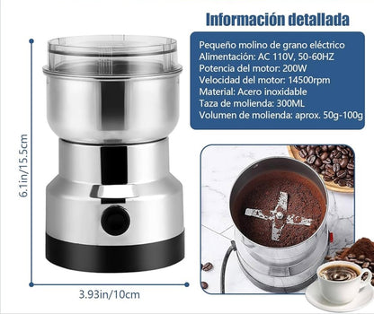 Molino de Café y Especias Eléctrico Acero Inoxidable