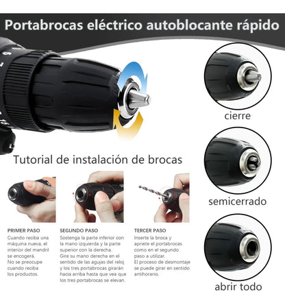Taladro y Destornillador Doble Batería