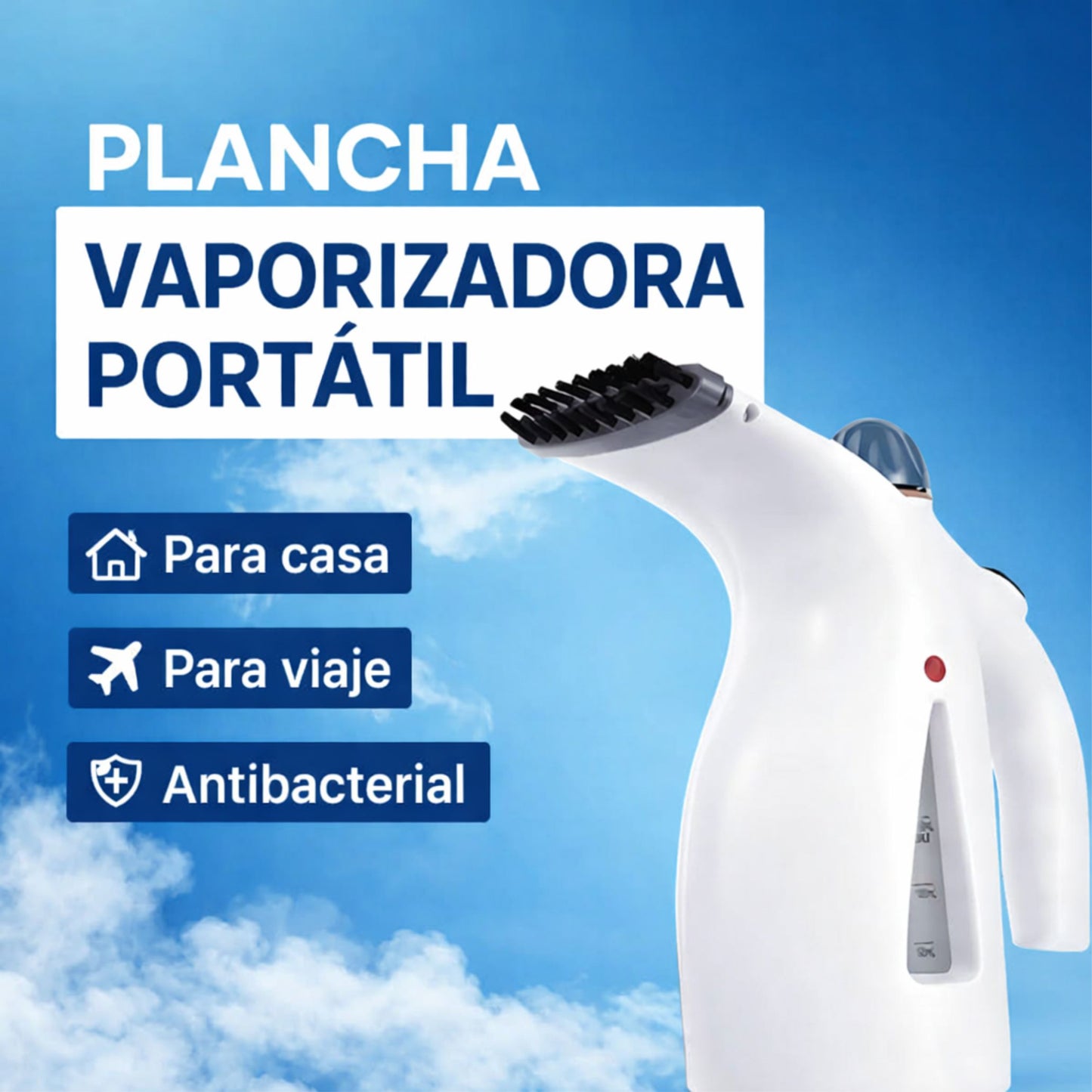 PLANCHA VAPORIZADORA PORTATIL / ROPA LISTA Y DESINFECTADA EN SEGUNDOS